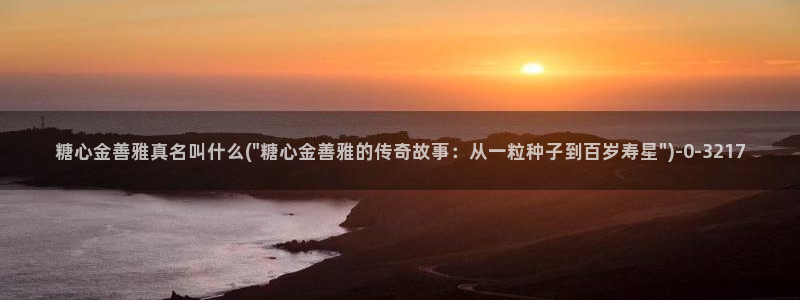 糖心首页：糖心金善雅真名叫什么(\
